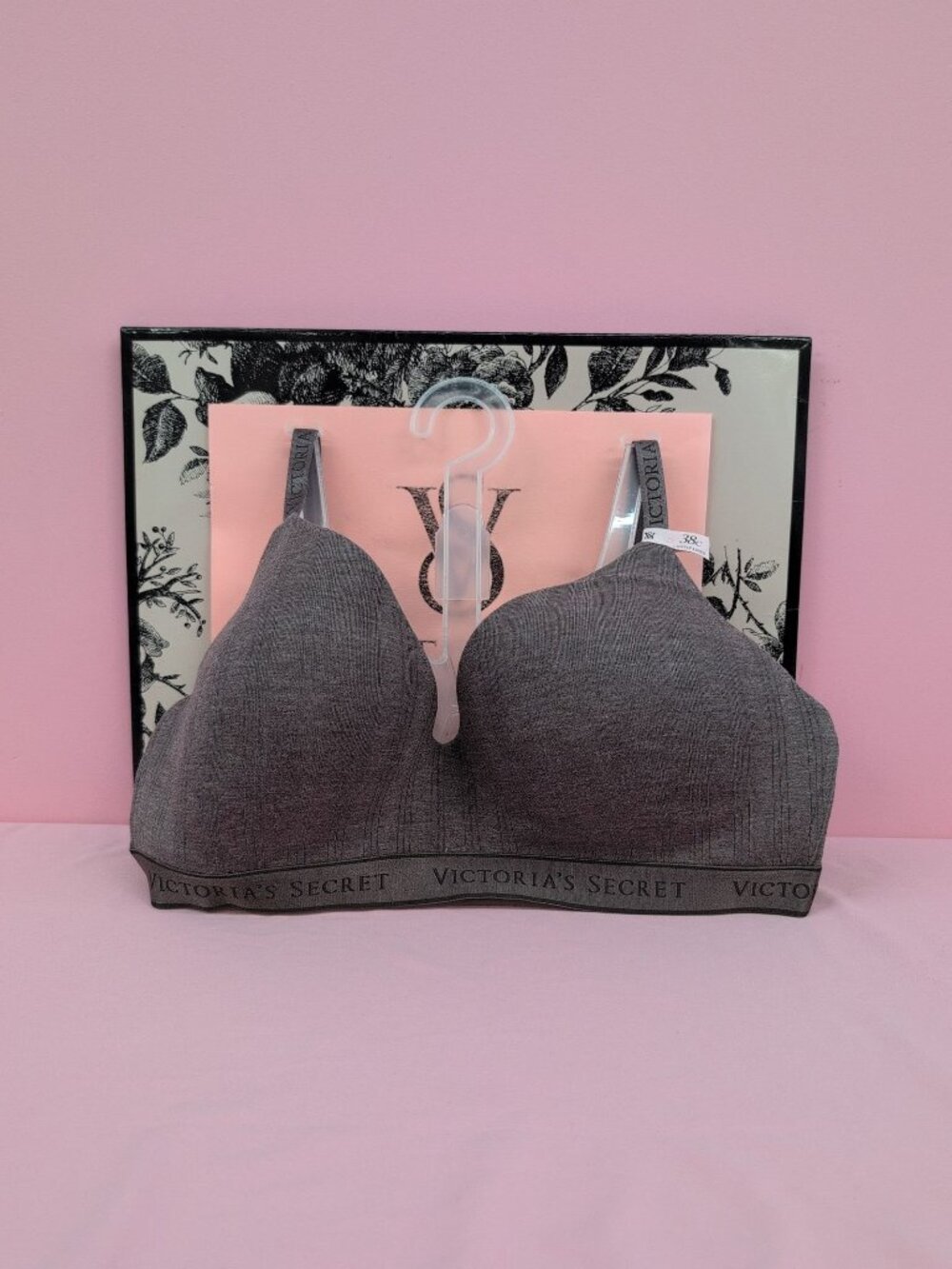 Victoria Secret Logo Lightly Lined Full Coverage Bra 38C Heather Cocoa Blush